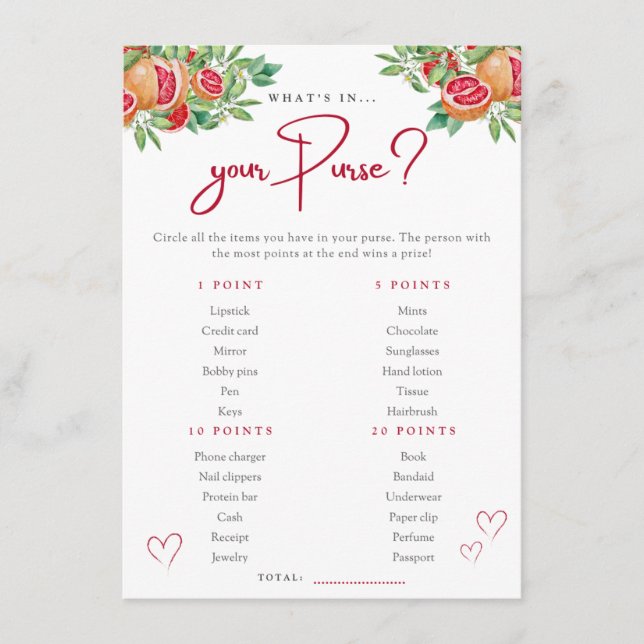 Carte D'accompagnement Citrus Greenery | Qu'est-ce qu'il y a dans votre j (Devant)