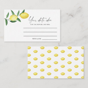 Carte D'accompagnement Citrus Lemon - Idées de la nuit de date \ Jar de d