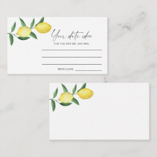 Carte D'accompagnement Citrus Lemon - Idées de la nuit de date \ Jar de d