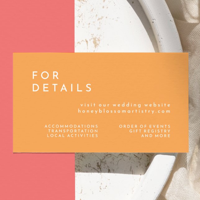 Carte D'accompagnement Citrus minimaliste Orange Mariage site (Créateur téléchargé)