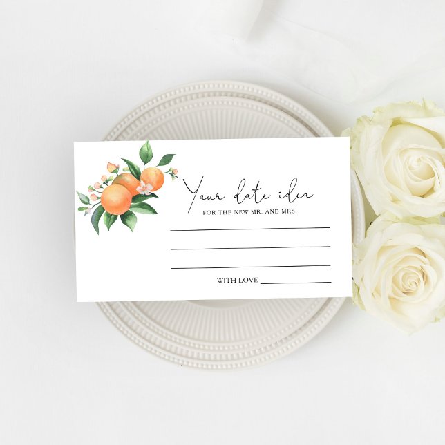 Carte D'accompagnement Citrus Orange - Idées pour une soirée en amoureux  (Créateur téléchargé)
