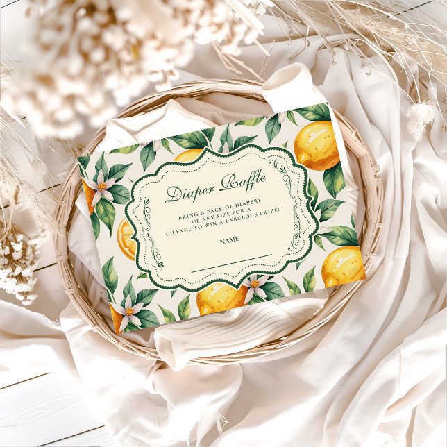 Carte D'accompagnement Citrus Orchard Baby Shower Diapper Raffle (Créateur téléchargé)