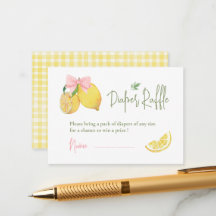 Citrus pink bow lemon baby shower