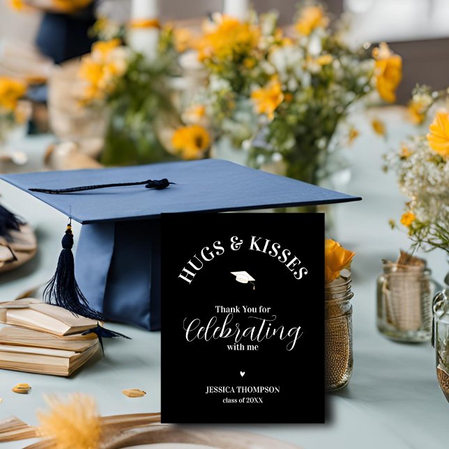 Carte D'accompagnement Classe de 2025 Merci Hugs & Kisses Graduation (Class of 2025 Thank you Hugs & Kisses Graduation Enclosure Card)