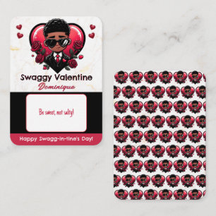 Carte D'accompagnement Classe de garçons afro-américains Valentine Candy