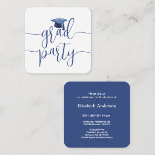 Carte D'accompagnement Classe De Mini Graduation Party De La Marine Bleue