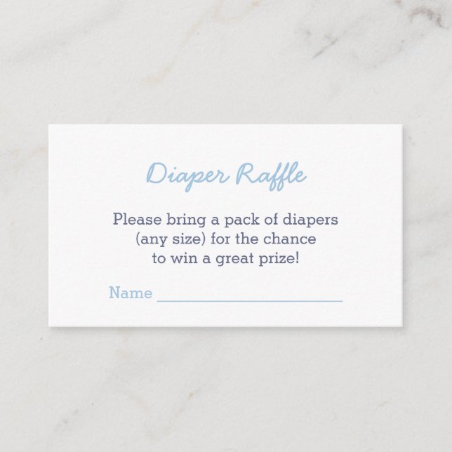Carte D'accompagnement Classic Blue Check Baby shower Déchets Raffle (Devant)