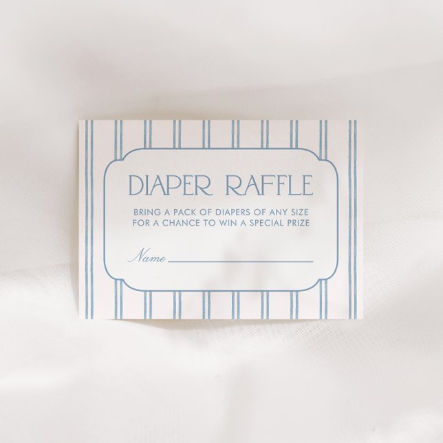 Carte D'accompagnement Classic Blue Striped Diaper Raffle (Créateur téléchargé)