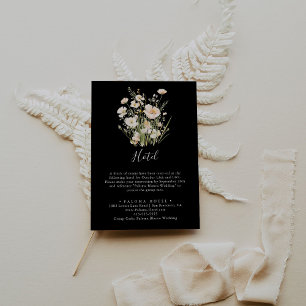 Carte D'accompagnement Classic Boho Blush Fleur sauvage Black Hotel