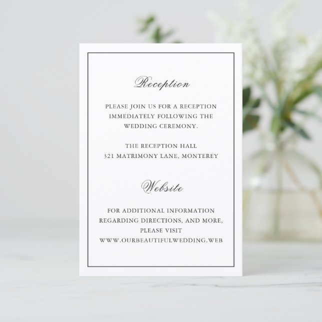 Carte D'accompagnement Classic Border Black and White Timeless Wedding (Debout devant)
