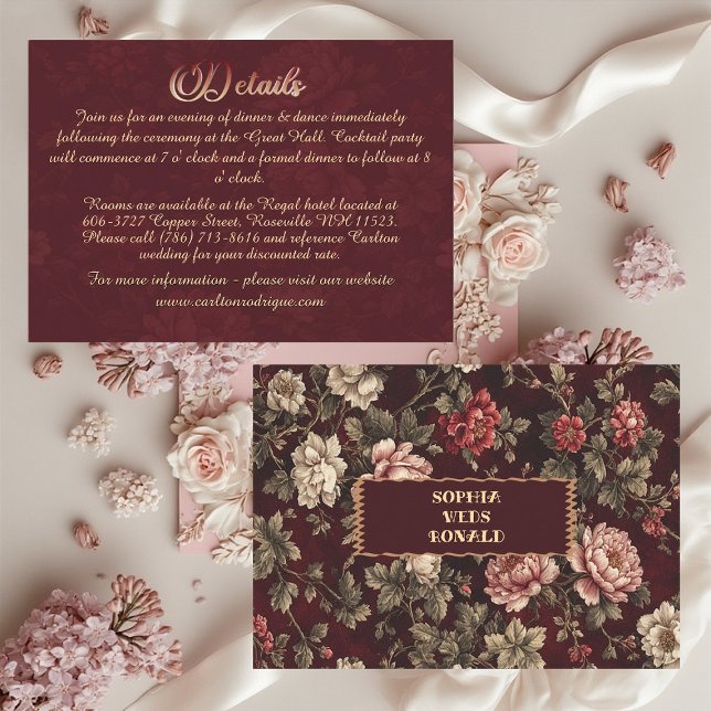 Carte D'accompagnement Classic Christmas Chinoiserie Romantic Wedding  (Classic Christmas Chinoiserie Romantic Wedding Enclosure Card)