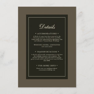 Carte D'accompagnement Classic Elegant Automne Brown Détails Mariage