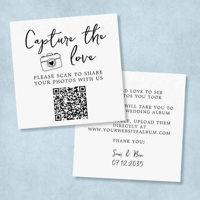 Carte D'accompagnement Classic Elegant Capture Le Code QR Love (Classic Elegant Capture The Love QR Code Enclosure Card
)