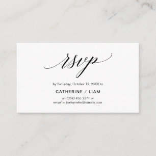 Carte D'accompagnement Classic élégant, Script bleu marine, RSVP Party