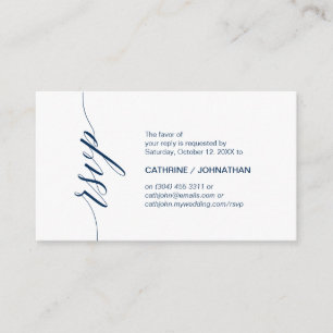 Carte D'accompagnement Classic élégant, Script bleu marine, RSVP Party