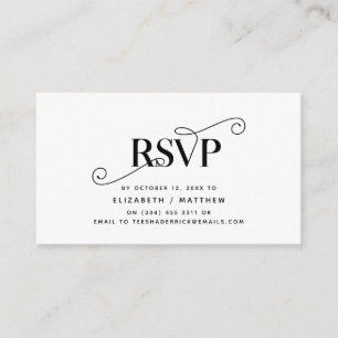 Carte D'accompagnement Classic élégant, Script noir, réponse RSVP
