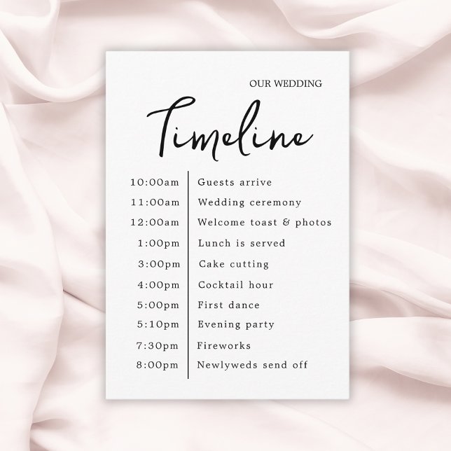 Carte D'accompagnement Classic Elegant Wedding Timeline Ajouter On (Classic Elegant Wedding Timeline Add On Enclosure Card
)