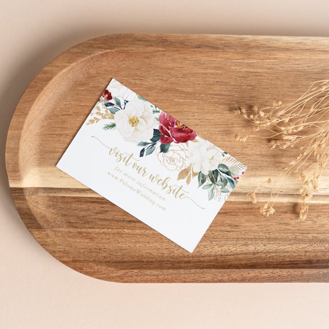 Carte D'accompagnement Classic Gold Burgundy White Mariage Website (Créateur téléchargé)