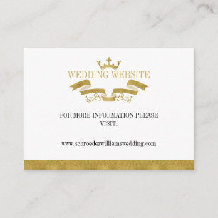 Carte D'accompagnement Classic Gold Crest Mariage Website Card