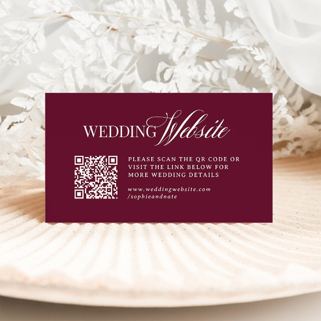 Carte D'accompagnement Classic Luxe Bourgogne | Code QR du site Web de ma (Créateur téléchargé)