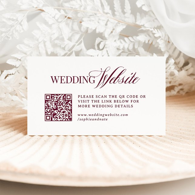 Carte D'accompagnement Classic Luxe | Code QR du site Web de mariage (Créateur téléchargé)