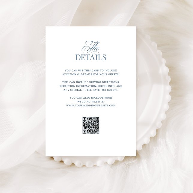 Carte D'accompagnement Classic Luxe | QR Code Wedding Guest Details (Créateur téléchargé)
