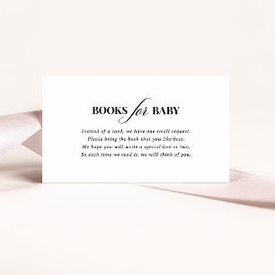 Carte D'accompagnement Classic Luxe Simple Livres en noir et blanc pour b