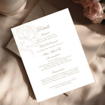 Classic Outline Floral Details Enclosure Card