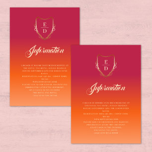 Carte D'accompagnement Classic Sunset Gradient Maroon Monogram Luxe