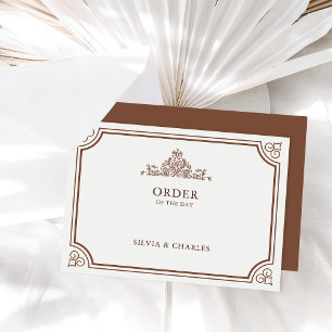 Carte D'accompagnement Classic Terracotta & Ecru Mariage Timeline