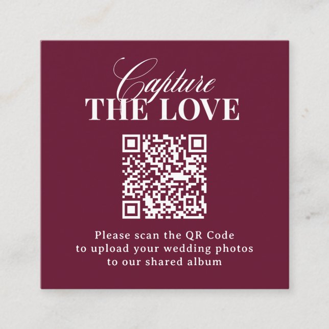 Carte D'accompagnement Classique Luxe | Code QR de mariage Capturer l'amo (Devant)