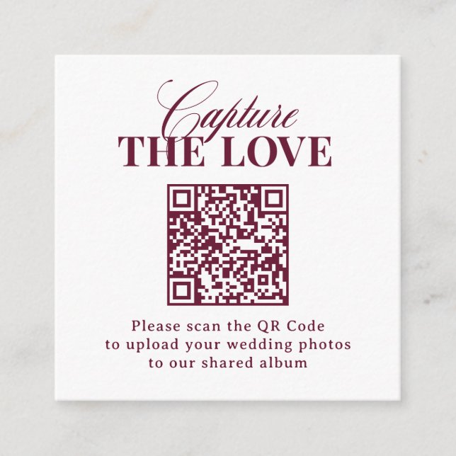 Carte D'accompagnement Classique Luxe | Code QR de mariage Capturer l'amo (Devant)