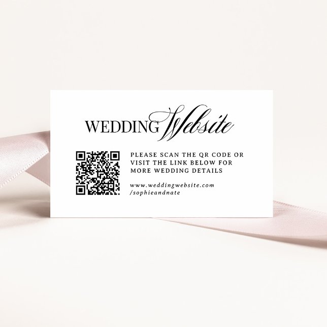 Carte D'accompagnement Classique Luxe | Code QR du site Web de mariage (Créateur téléchargé)