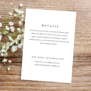 Carte D'accompagnement Classique Simple Minimal Élégant Type Mariage