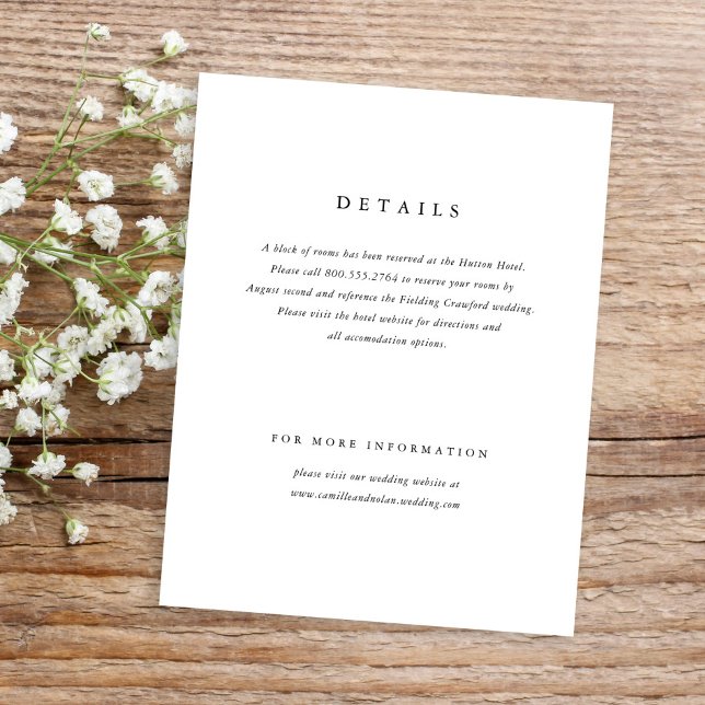 Carte D'accompagnement Classique Simple Minimal Élégant Type Mariage (Créateur téléchargé)