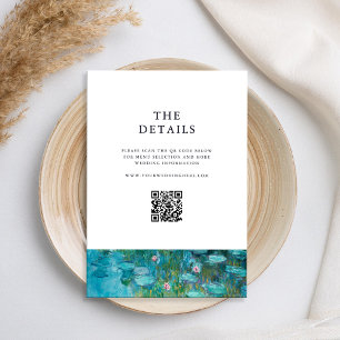 Carte D'accompagnement Claude Monet Water Lilies Mariage