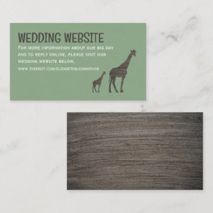 Carte D'accompagnement Clay Safari Giraffe, site Mariage rustique