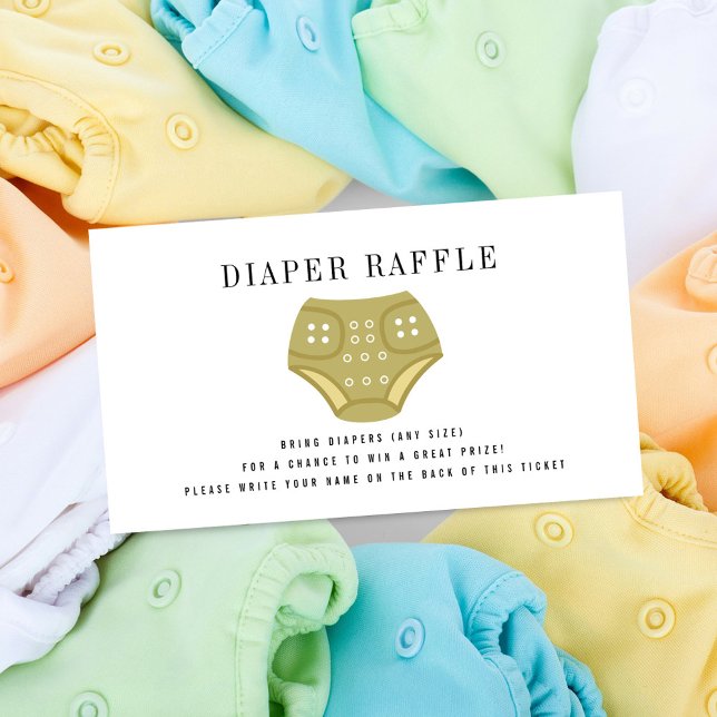 Carte D'accompagnement Cloth Diaper Neutral Baby Diaper Raffle Enclosure  (Créateur téléchargé)