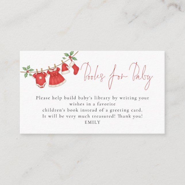 Carte D'accompagnement Clothesline Christmas Books For Baby Shower  (Devant)