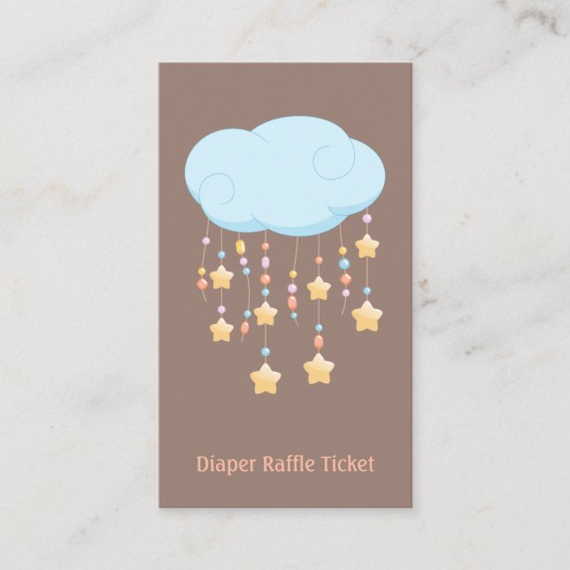 Carte D'accompagnement Cloud Mobile Baby shower Déchets Ticket (Devant)