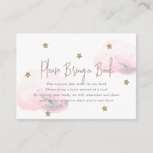 Carte D'accompagnement Cloud rose et Baby shower étoile S'il vous plaît a