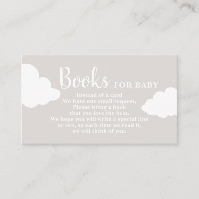 Carte D'accompagnement Clouds Baby showers Livres pour Baby Card (Devant)