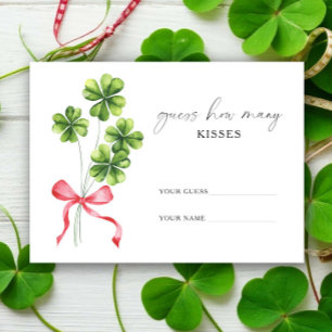 Carte D'accompagnement Clover Bow Combien de baisers jeu de mariage