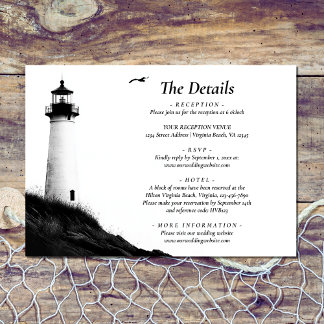 Carte D'accompagnement Coastal Beach Nautical Lighthouse Détails du Maria