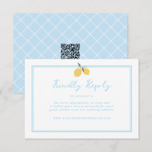 Carte D'accompagnement Coastal Blue Lemon Amalfi Code QR réponse