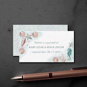 Carte D'accompagnement Coastal Chic Demande de photo Turquoise Starfish