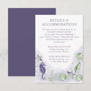 Carte D'accompagnement Coastal Chic   Purple and Lime Green Détails de l'