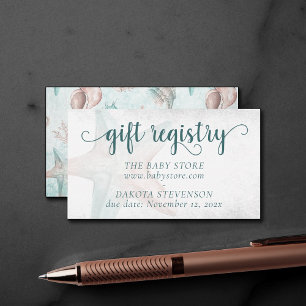 Carte D'accompagnement Coastal Chic   Registre Turquoise de douche Starfi