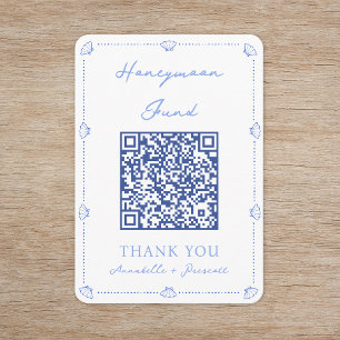 Carte D'accompagnement Coastal Elegant Wedding Honeymoon Fund QR Code