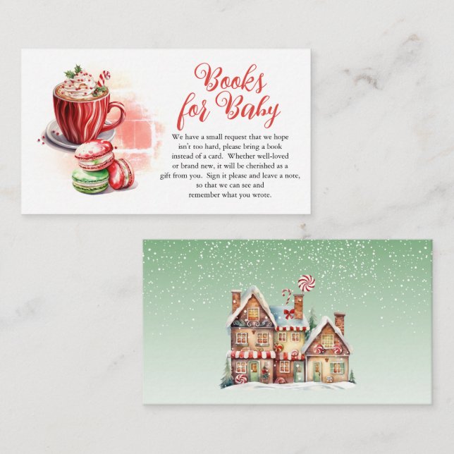 Carte D'accompagnement Coca et Macarons Girl Baby shower Livres pour bébé (Devant / Derrière)